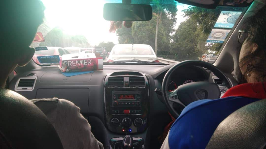 driving to the grocery store